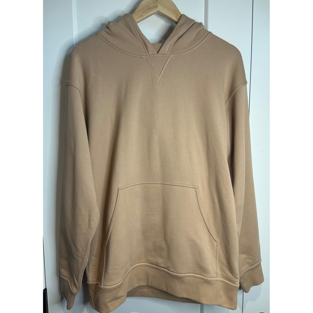 Lululemon All Yours Hoodie Tan Beige Oversized Cotton Sweatshirt LW3DAMS Size 8